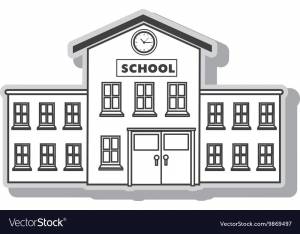 Рисунок здание школы раскраска