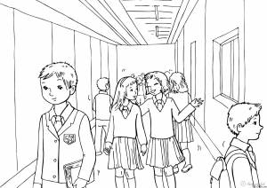 Раскраски Раскраска Дети в школе школа