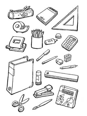 Раскраска Школьные принадлежности