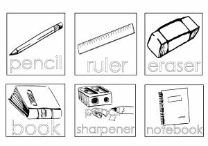Раскраски Раскраска Школьные принадлежности