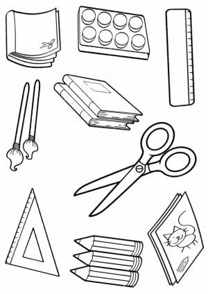Раскраски школьные принадлежности