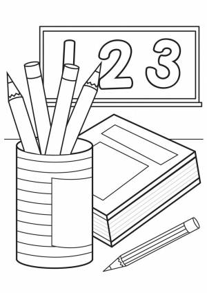 Раскраска Атрибуты школьной жизни