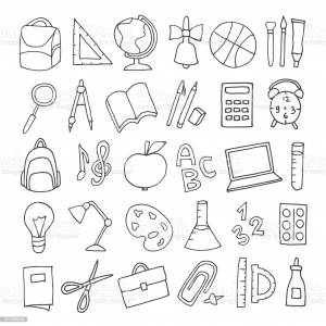 Раскраска школьные принадлежности для детей