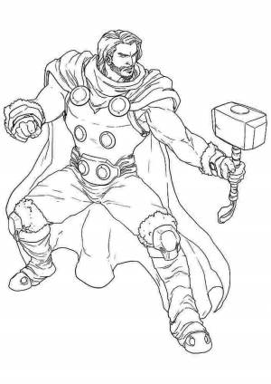 Тор супергерой раскраска