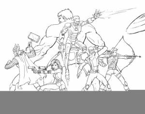 Раскраски Раскраска Все мстители супергерои