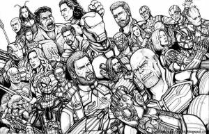 Раскраски Мстители война бесконечности