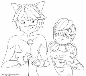 Раскраска Леди Баг и Супер Кот