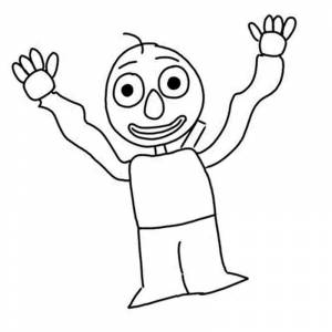Раскраска балди с длинными руками