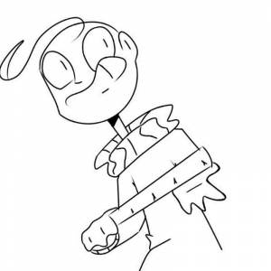 Раскраска балди с линейкой