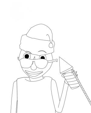 Раскраска Балди