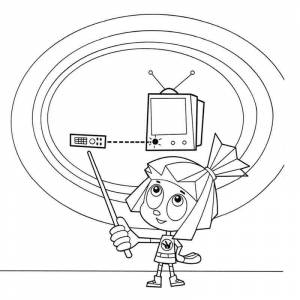 Раскраска Симка и пульт от телевизора