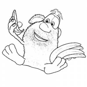Раскраска Буба и бананы