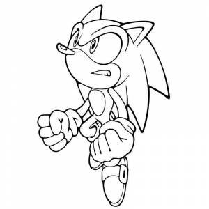 Раскраска Соник в прыжке