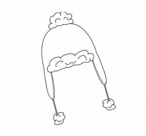 Раскраска шапка с ушами