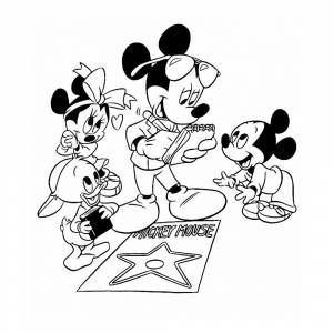 Раскраска Микки Маус в кругу друзей
