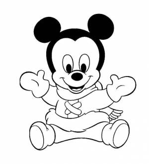 Раскраски Раскраска Маленький микки микки маус, Download print coloring page