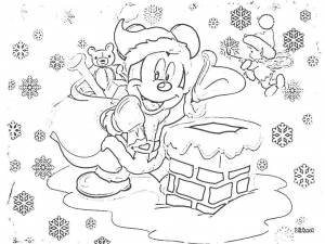 Раскраски Раскраска Микки маус сантаклаус микки маус