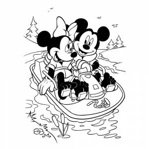 Раскраска Микки и Минни Маус