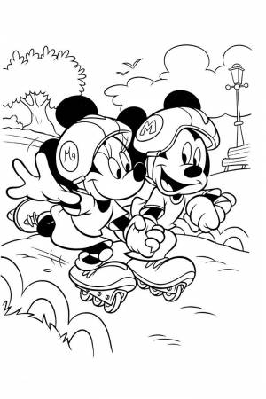 Раскраска Микки Маус и друзья  картинку для девочек