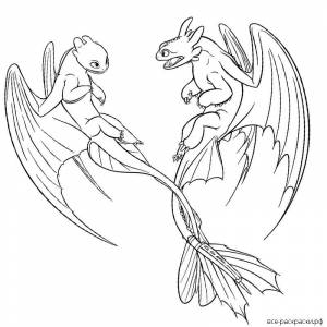 Раскраски беззубик и дневная фурия