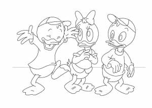 Раскраски истории, Раскраска Дональд дак испугался паучка утиные истории