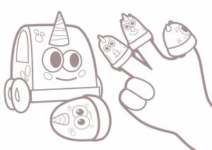 Раскраска Мокас Машинки