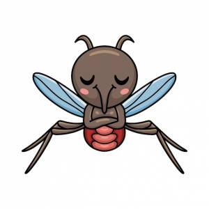 Милый маленький мультяшный дизайн комара