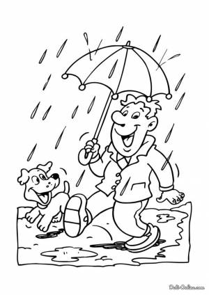 Раскраска Осенний дождь