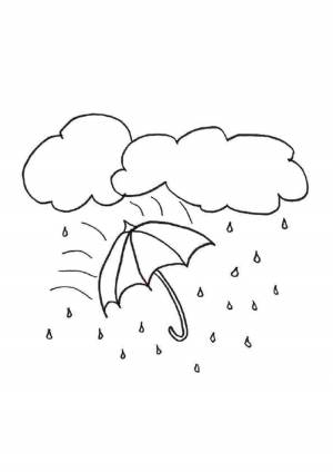 Раскраска дождь зонт