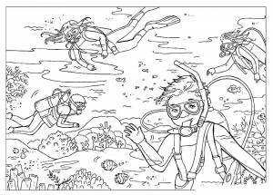 Раскраска Плавание