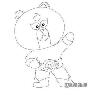 Раскраски Браво старс эль примо мишка