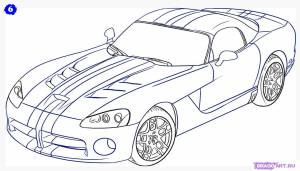 Как нарисовать Dodge Viper DragoArt поэтапно карандашом