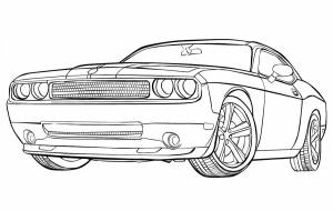 Раскраска Машина Додж