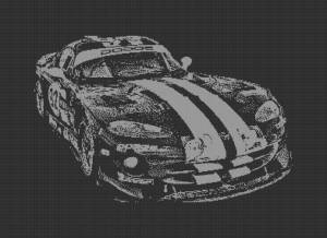 Dodge Viper Gts-R C64 Pixel Art, Цифровое искусство