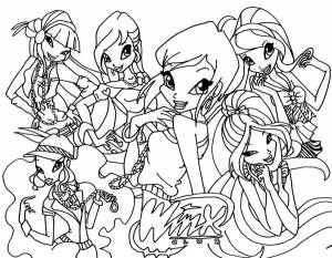 Раскраска для детей Винкс Winx малышей девочек мальчиков просто