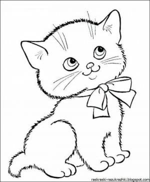 Раскраски Кошка для детей 3 4 лет