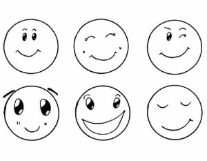 Раскраски Эмоции, Раскраска Эмоции смайликов смайлики