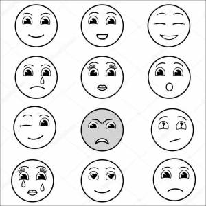 Раскраски Смайликов с разными эмоциями