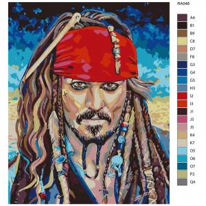 RA048 Джек Воробей Раскраска картина по номерам на холсте 40х50 см недорого
