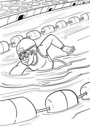 Раскраски Пловец