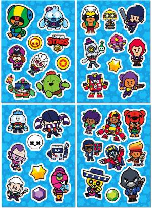 Премьера Паблишинг Наклейки Brawl Stars Синие, 36 наклеек в магазине Ukazka