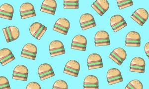 Гамбургер фаст фуд шаблон векторный фон