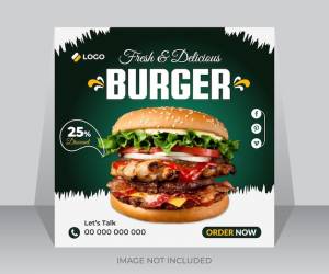 Шаблон оформления поста в социальных сетях баннер меню гамбургер