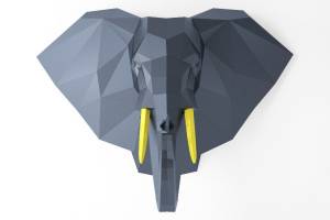 Голова слона из бумаги PDF шаблон