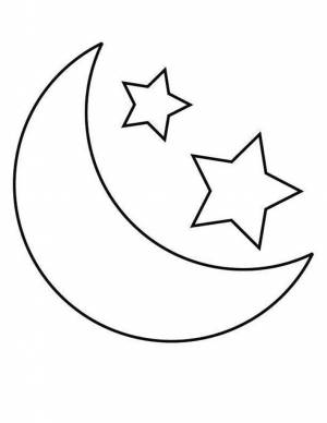 Раскраски Луна и звёзды для детей
