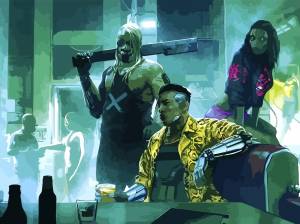 Картина по номерам на холсте рисование киберпанк cyberpunk 2077 ночной клуб с мафией