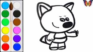 Раскраска для детей ЛИСИЧКА из мультика МИМИМИШКИ Малышам