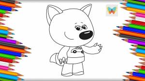 Раскраски лиса из мимимишек