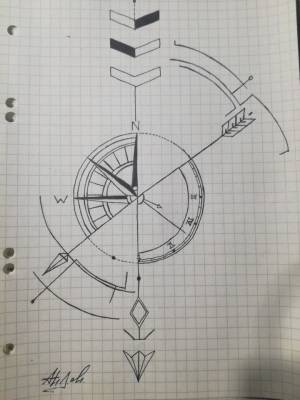 Компас Стрелы Эскиз Тату Геометрия Рисунок