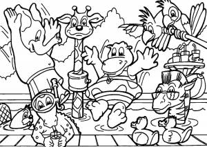 Раскраски Раскраска Веселый зоопарк животные, Download print coloring page